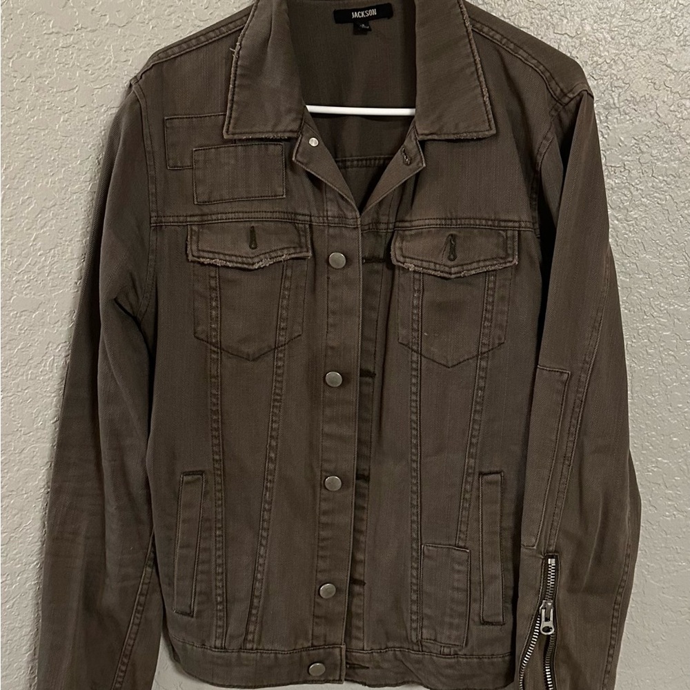Olive Green Denim Jacket